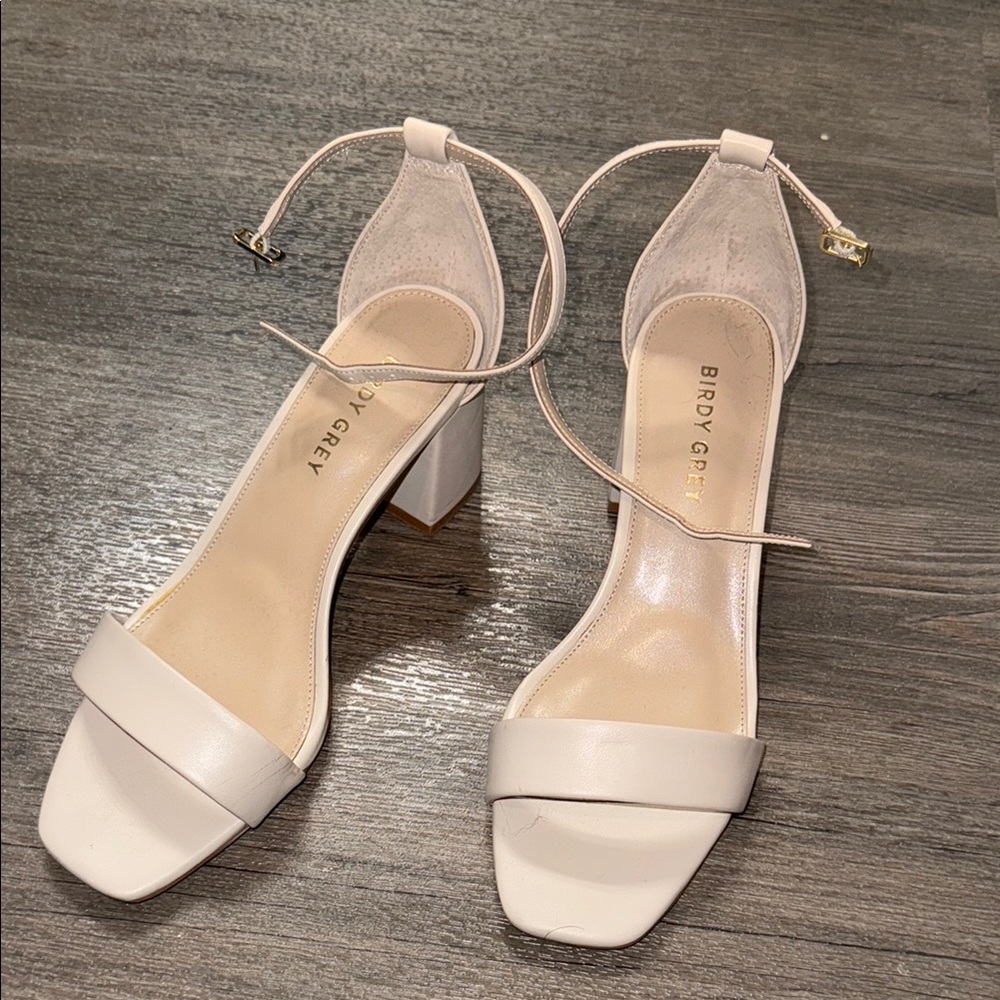 Birdy Grey Cream Block Heel Sandals